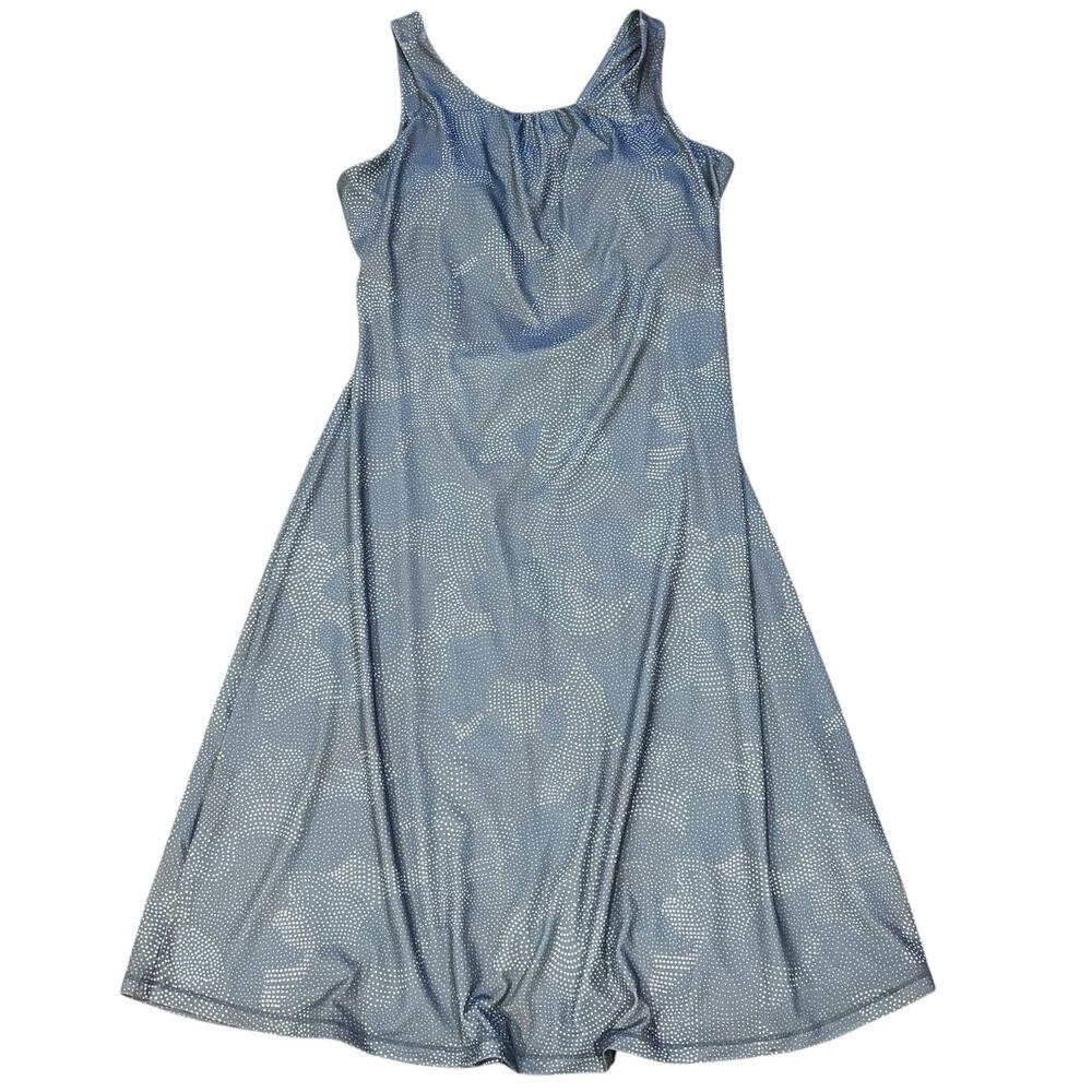 prAna Skypath Tank Dress Medium Shelf Bra Open Back Dot Swirl Print